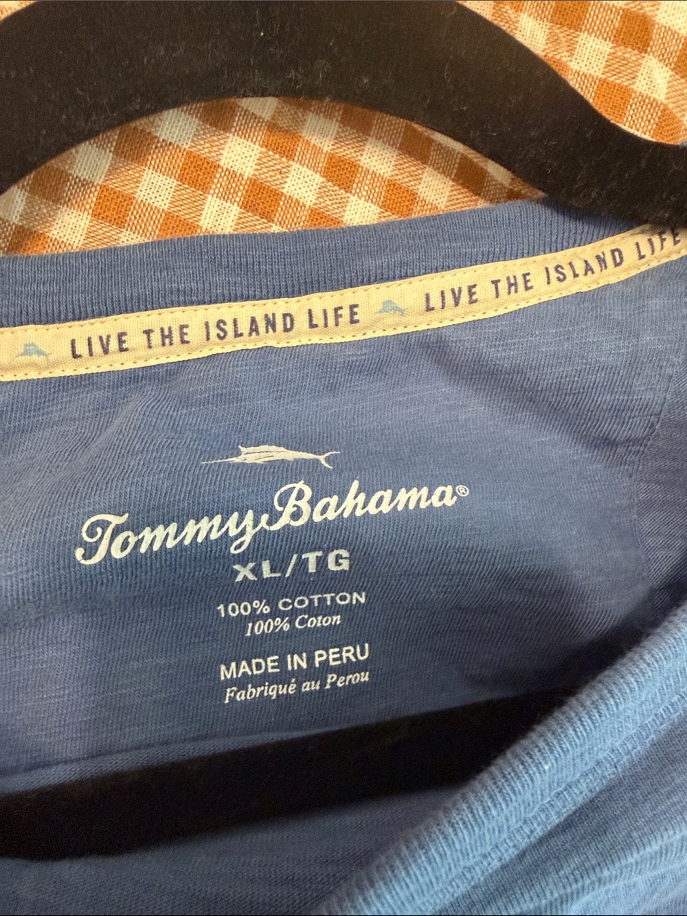 Tommy Bahama Long-Sleeve Blue Men’s Crewneck T- Shirt - Picture 3 of 6